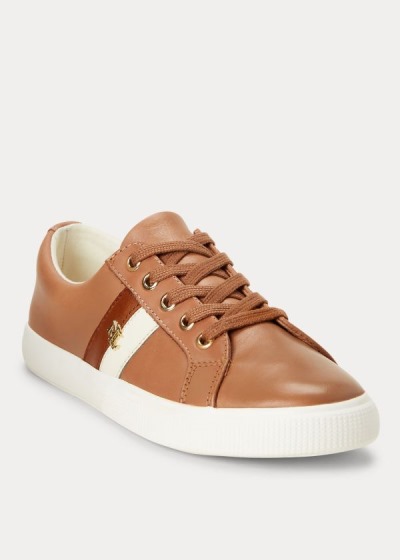 Zapatillas Ralph Lauren Mujer Kaki - Janson II Leather - KQTLP2815